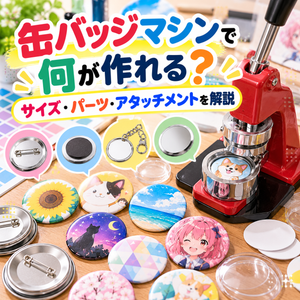 缶バッジマシンで何が作れる？サイズ・パーツ・アタッチメントを解説